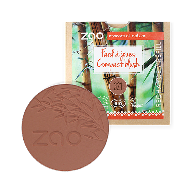 Zao Makeup Compact Blush - Brown Orange - Life Before Plastik